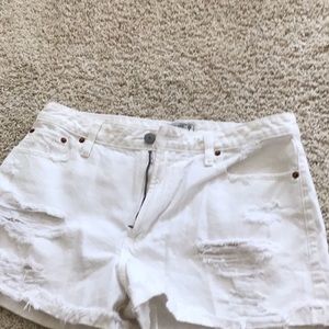 Abercrombie white denim shorts